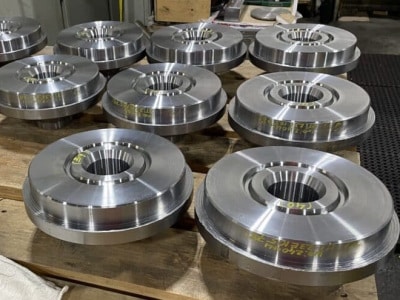 Close-up of Mori Seiki turning center tooling