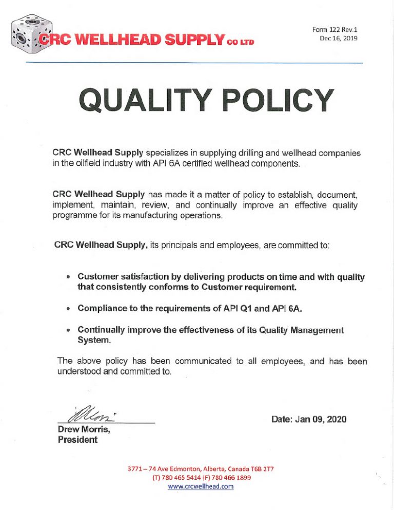 quality-policy-crc-wellhead