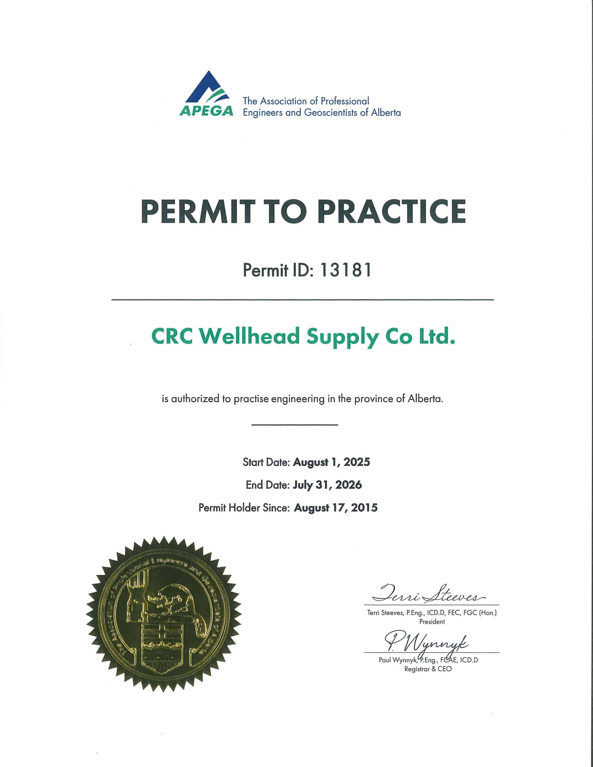 20-25 APEGA permit
