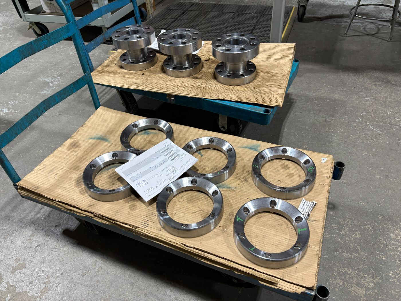 Ring flanges and spools on the shop floor